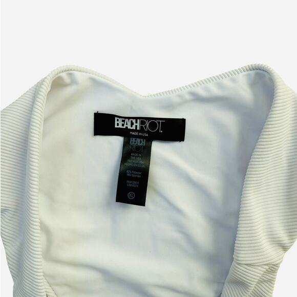 $216 Beach Riot White Ribbed Vanessa Bottom Blair Top Bikini Set - L / XL - Picture 6 of 7